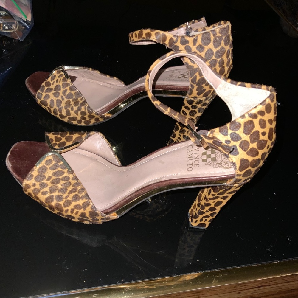 Vince Camuto Pony Hair Giraffe Print Heels 9 1/2